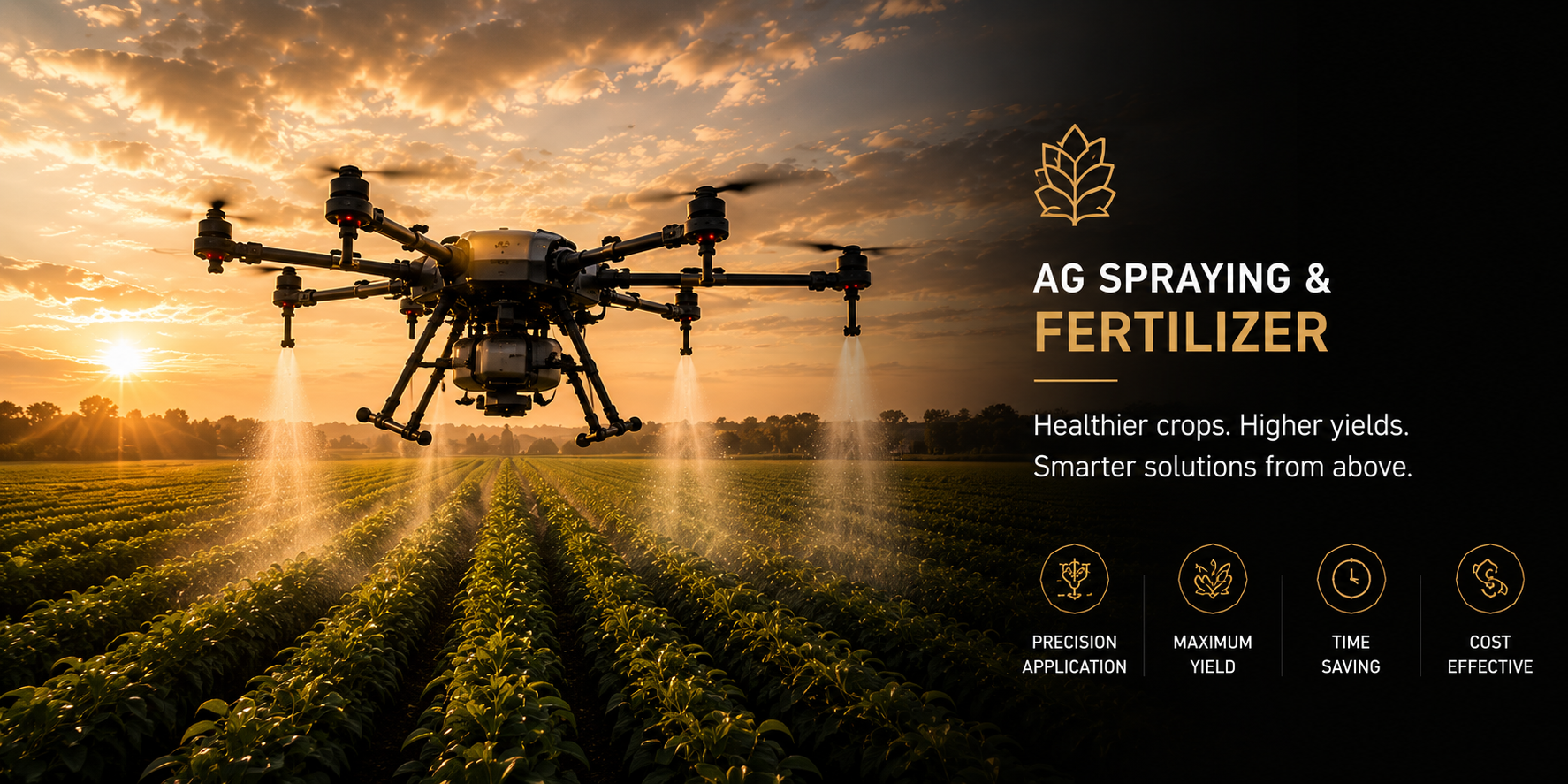 Ag Spraying & Fertilizer - Healthier crops. Higher yields. Smarter solutions from above.